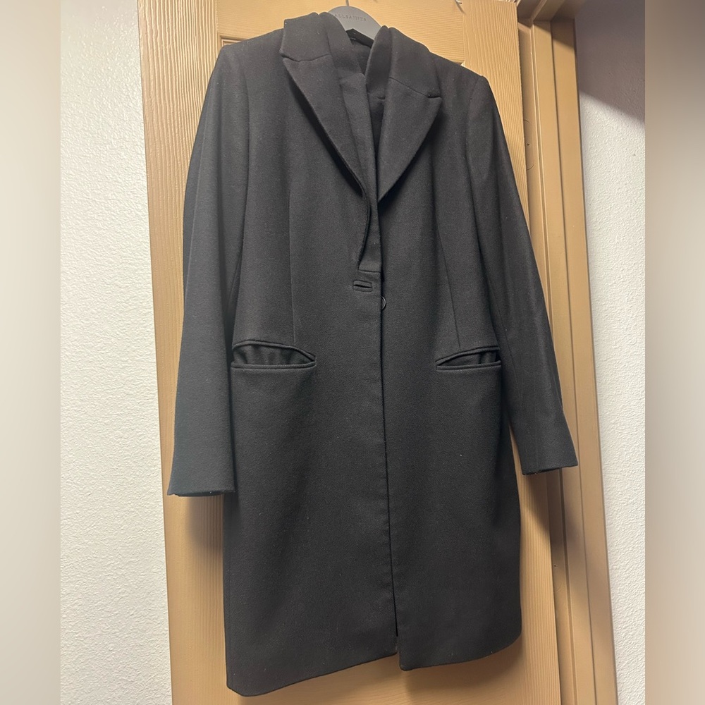 All Saints Classic Black Wool Coat